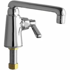 Chicago Faucet Company Chicago Faucets 349-E35ABCP Deck-Mounted Single-Hole Single-Supply Faucet With 6" S-Type Swing Spout