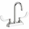 Chicago Faucet Company Chicago Faucets W4D-GN1AE35-317AB 1.5 GPM Deck-Mounted Faucet With 4" Fixed Centers, 3 1/2" Rigid / Swing Gooseneck Spout, And 4" Wristblade Handles
