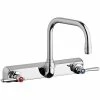 Chicago Faucet Company Chicago Faucets W8W-DB6AE35-369AB 1.5 GPM Wall-Mounted Faucet With 8" Fixed Centers And 6 1/4" Rigid / Swing Double-Bend Spout
