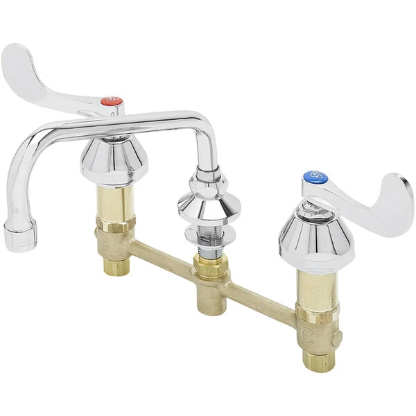 T&S Brass And Bronze Works T&S B-2347-01 Easy Install Deck Mount Faucet With 8" Centers, 8" Swing Nozzle, 4" Wrist Action Handles, And Eterna Cartridges 1 T&S Brass And Bronze Works T&S B-2347-01 Easy Install Deck Mount Faucet With 8" Centers, 8" Swing Nozzle, 4" Wrist Action Handles, And Eterna Cartridges