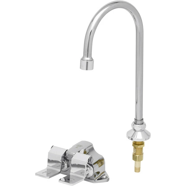 T&S Brass And Bronze Works T&S B-0502-03-VL15 Floor Mount Double Pedal Valve And Deck Mount Rigid / Swivel 5 3/4" Dummy Gooseneck Spout With 1.5 GPM Laminar Flow Device 1 T&S Brass And Bronze Works T&S B-0502-03-VL15 Floor Mount Double Pedal Valve And Deck Mount Rigid / Swivel 5 3/4" Dummy Gooseneck Spout With 1.5 GPM Laminar Flow Device