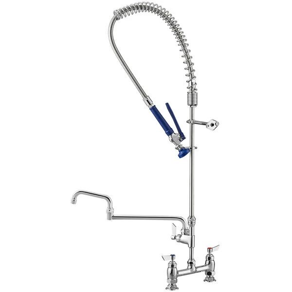 Waterloo 1.15 GPM Deck-Mounted Pre-Rinse Faucet With 8" Centers And 18" Double-Jointed Add-On Faucet 2 Waterloo 1.15 GPM Deck-Mounted Pre-Rinse Faucet With 8" Centers And 18" Double-Jointed Add-On Faucet - Image 2
