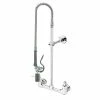 T&S Brass And Bronze Works T&S B-0133-CR-V-BCE EasyInstall Wall Mounted 37" High Pre-Rinse Faucet With Adjustable 8" Centers, Low Flow Spray Valve, 44" Hose, Installation Kit, Vacuum Breaker, And 6" Wall Bracket