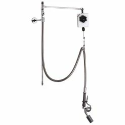 T&S Brass And Bronze Works T&S B-0126-R 28 3/4" High Pre-Rinse Faucet Retrofit Kit With Angled Low Flow Spray Valve, Balancer, 68" Hose, And 6" Wall Bracket