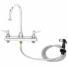 T&S Brass And Bronze Works T&S B-1170 Deck Mount Workboard Faucet With 4" Centers, 5 3/4" Gooseneck Spout, 4" Wrist Action Handles, And Sidespray