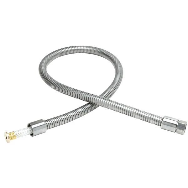 T&S Brass And Bronze Works T&S B-0044-H2AE European 38 1/2" Stainless Steel Flex Hose With Short Handle And Polyurethane Liner 1 T&S Brass And Bronze Works T&S B-0044-H2AE European 38 1/2" Stainless Steel Flex Hose With Short Handle And Polyurethane Liner