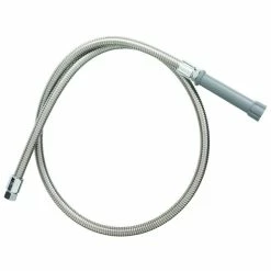 T&S Brass And Bronze Works T&S B-0060-H 60" Stainless Steel Flex Hose With Gray Handle And Polyurethane Liner