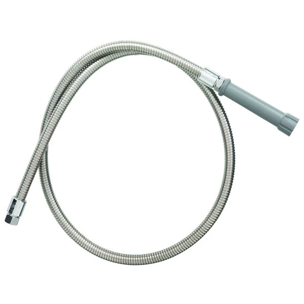 T&S Brass And Bronze Works T&S B-0072-H 72" Stainless Steel Flex Hose With Gray Handle And Polyurethane Liner 1 T&S Brass And Bronze Works T&S B-0072-H 72" Stainless Steel Flex Hose With Gray Handle And Polyurethane Liner