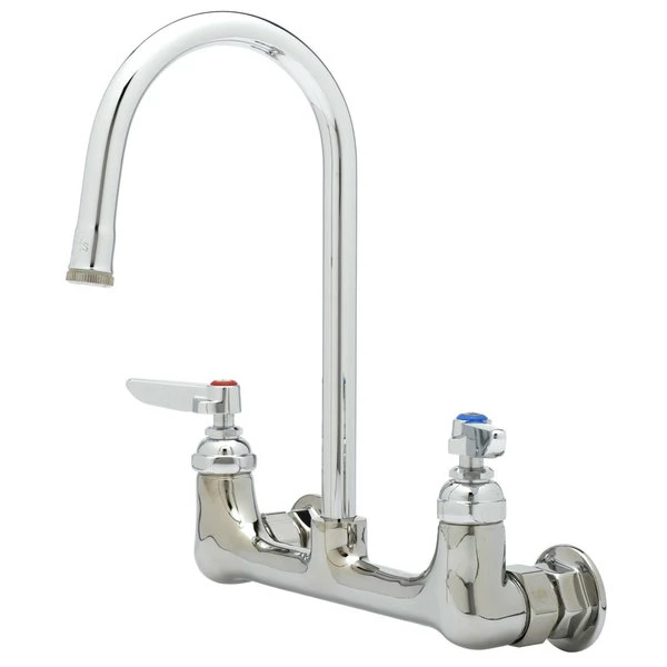 T&S Brass And Bronze Works T&S B-0330CR-PRISON Vandal Resistant Wall Mount Mixing Faucet With 8" Adjustable Centers, 5 9/16" Gooseneck, And Cerama Cartridges 1 T&S Brass And Bronze Works T&S B-0330CR-PRISON Vandal Resistant Wall Mount Mixing Faucet With 8" Adjustable Centers, 5 9/16" Gooseneck, And Cerama Cartridges