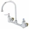 T&S Brass And Bronze Works T&S B-0331-CC Wall Mounted Faucet With 8" Centers, 5 11/16" Swivel Gooseneck, Eterna Cartridges, And CC Connections