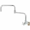 T&S Brass And Bronze Works T&S BF-0299-24DJ Big Flo Polished Chrome Single Hole Wall Mount Faucet With 90 Degree Installation Kit, 24" Double Joint Swing Nozzle, And 4 Arm Handle