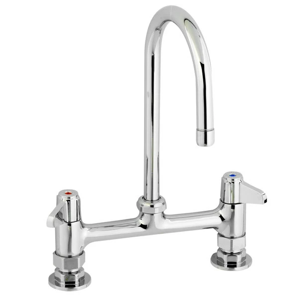 T&S Brass And Bronze Works Equip By T&S 5F-8DLS05 Deck Mounted Faucet With 5 9/16" Gooseneck Spout, 8" Centers, Laminar Flow Device, And Lever Handles 1 T&S Brass And Bronze Works Equip By T&S 5F-8DLS05 Deck Mounted Faucet With 5 9/16" Gooseneck Spout, 8" Centers, Laminar Flow Device, And Lever Handles