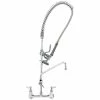 T&S Brass And Bronze Works T&S B-0133-01-44H EasyInstall Wall Mounted 37 1/2" High Pre-Rinse Faucet With Adjustable 8" Centers, 44" Hose, 14" Add-On Faucet, And 9" Wall Bracket
