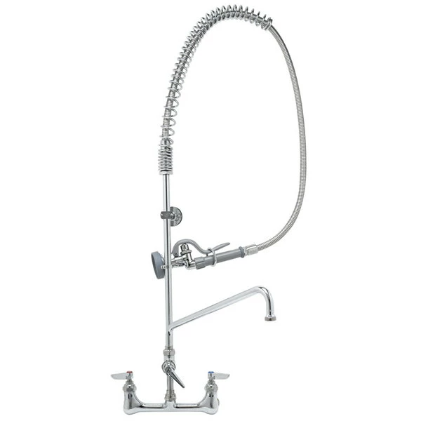 T&S Brass And Bronze Works T&S B-0133-18-CRBEK EasyInstall Wall Mounted 41 1/2" High Pre-Rinse Faucet With Adjustable 8" Centers, 44" Hose, 18" Add-On Faucet, Installation Kit, And 6" Wall Bracket 1 T&S Brass And Bronze Works T&S B-0133-18-CRBEK EasyInstall Wall Mounted 41 1/2" High Pre-Rinse Faucet With Adjustable 8" Centers, 44" Hose, 18" Add-On Faucet, Installation Kit, And 6" Wall Bracket