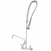 T&S Brass And Bronze Works T&S B-0133-A12-CCB EasyInstall Wall Mounted 41 1/2" High Pre-Rinse Faucet With Adjustable 8" Centers, 44" Hose, 12" Add-On Faucet, And 6" Wall Bracket
