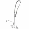T&S Brass And Bronze Works T&S B-0133-ADF08 EasyInstall Wall Mounted 41 1/2" High Pre-Rinse Faucet With Adjustable 8" Centers, 44" Hose, And 8" Add-On Faucet