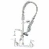 T&S Brass And Bronze Works T&S MPZ-8WLN-08-CR EasyInstall Wall Mounted 22 1/8" High Mini Pre-Rinse Faucet With Adjustable 8" Centers, 24" Hose, 8" Add-On Faucet, And 6" Wall Bracket