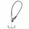 T&S Brass And Bronze Works T&S B-0133-BC EasyInstall Wall Mounted 33 1/4" High Pre-Rinse Faucet With Adjustable 8" Centers, Low Flow Spray Valve, 44" Hose, And 6" Wall Bracket