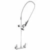 T&S Brass And Bronze Works T&S B-0133-CR-B EasyInstall Wall Mounted 33 1/4" High Pre-Rinse Faucet With Adjustable 8" Centers, 44" Hose, And 6" Wall Bracket