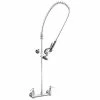 T&S Brass And Bronze Works T&S B-0133-CCB-CR EasyInstall Wall Mounted 35 1/2" High Pre-Rinse Faucet With Adjustable 8" Centers, 44" Hose, And 6" Wall Bracket