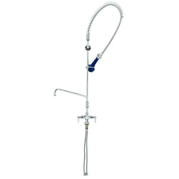 T&S Brass And Bronze Works T&S B-0113-A12-08 EasyInstall Deck Mounted 46 1/4" High Pre-Rinse Faucet With Flex Inlets, Ergonomic Spray Valve, 44" Hose, And 12" Add-On Faucet 1 T&S Brass And Bronze Works T&S B-0113-A12-08 EasyInstall Deck Mounted 46 1/4" High Pre-Rinse Faucet With Flex Inlets, Ergonomic Spray Valve, 44" Hose, And 12" Add-On Faucet