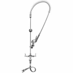 T&S Brass And Bronze Works T&S B-0113-BJ Deck Mount Single Hole 1.07 GPM Pre-Rinse Faucet With 6" Wall Bracket And Eterna Cartridges