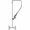 T&S Brass And Bronze Works T&S B-0122 Deck Mounted 44 1/2" High Pre-Rinse Faucet With Adjustable 8" Centers, Swivel Arm, And 26" Hose