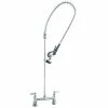 T&S Brass And Bronze Works T&S B-0123-CR EasyInstall Deck Mounted 45" High Pre-Rinse Faucet With Adjustable 8" Centers, And 44" Hose