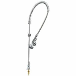 T&S Brass And Bronze Works T&S B-2285-B EasyInstall Deck Mounted 42 1/2" High Pre-Rinse Faucet With Single Inlet, 44" Hose, And 6" Wall Bracket