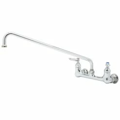 T&S Brass And Bronze Works T&S B-0230-CR-02 Wall Mounted Pantry Faucet With 8" Adjustable Centers, 18" Swing Nozzle, And Cerama Cartridges