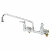 T&S Brass And Bronze Works T&S B-0230-CR-SC-EK Wall Mounted Faucet With 8" Centers, Cerama Cartridges, Spring Checks, And Installation Kit