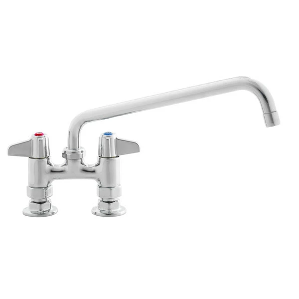 T&S Brass And Bronze Works Equip By T&S 5F-4DLS12 Deck Mount Mixing Faucet With Lever Handles And 12 1/8" Swing Nozzle On 4" Centers 1 T&S Brass And Bronze Works Equip By T&S 5F-4DLS12 Deck Mount Mixing Faucet With Lever Handles And 12 1/8" Swing Nozzle On 4" Centers