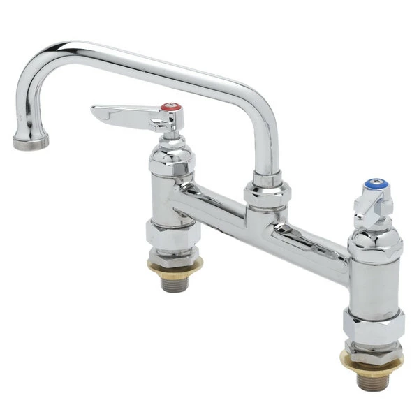 T&S Brass And Bronze Works T&S B-0222-CC Deck Mounted Faucet With 6" Swing Nozzle, 8" Centers, 18.39 GPM Stream Regulator Outlet, Eterna Cartridges, And Lever Handles 1 T&S Brass And Bronze Works T&S B-0222-CC Deck Mounted Faucet With 6" Swing Nozzle, 8" Centers, 18.39 GPM Stream Regulator Outlet, Eterna Cartridges, And Lever Handles