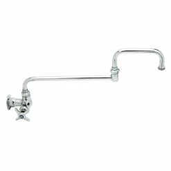 T&S Brass And Bronze Works T&S B-0261 Wall Mount Single Sink Faucet With Single Supply, 15" Double Joint Nozzle, And 4 Arm Handle