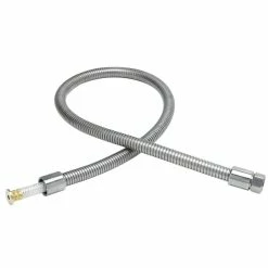T&S Brass And Bronze Works T&S B-0044-H2A 38 5/8" Stainless Steel Flex Hose With Short Handle And Polyurethane Liner