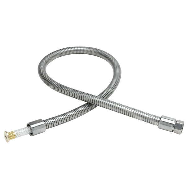 T&S Brass And Bronze Works T&S B-0044-H2A 38 5/8" Stainless Steel Flex Hose With Short Handle And Polyurethane Liner 1 T&S Brass And Bronze Works T&S B-0044-H2A 38 5/8" Stainless Steel Flex Hose With Short Handle And Polyurethane Liner