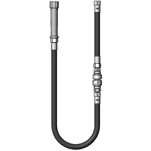 T&S Brass And Bronze Works T&S B-0044-RV9 44" Rubber Hose Assembly With Vacuum Breaker 1 T&S Brass And Bronze Works T&S B-0044-RV9 44" Rubber Hose Assembly With Vacuum Breaker