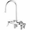 T&S Brass And Bronze Works T&S B-0343 Wall Mounted Mixing Faucet With 4" Adjustable Centers, 5 11/16" Swivel Gooseneck, And Eterna Cartridges
