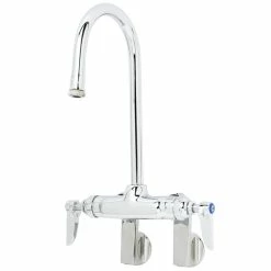 T&S Brass And Bronze Works T&S B-0340 Wall Mounted Pantry Faucet With 4" Adjustable Centers, 5 1/2" Rigid Gooseneck, And Eterna Cartridges