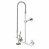 T&S Brass And Bronze Works T&S B-0133-V-B-68H EasyInstall Wall Mounted 37" High Pre-Rinse Faucet With Adjustable 8" Centers, 68" Hose, Vacuum Breaker, And 6" Wall Bracket