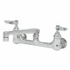T&S Brass And Bronze Works T&S B-0230-0CS8-CR Wall Mounted Pantry Faucet With 8" Adjustable Centers, 8" Swing Spout, And Cerama Cartridges