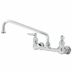 T&S Brass And Bronze Works T&S B-0231-A22-CVH Wall Mounted Pantry Faucet With 8" Adjustable Centers, 12" Swing Nozzle, Eterna Cartridges, And Check Valves