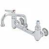 T&S Brass And Bronze Works T&S B-0232-F1-CR-SC Wall Mounted Pantry Faucet With 8" Adjustable Centers, 6" Swing Nozzle, And Cerama Cartridges With Check Valves