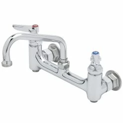 T&S Brass And Bronze Works T&S B-0232-F1-CR-SC Wall Mounted Pantry Faucet With 8" Adjustable Centers, 6" Swing Nozzle, And Cerama Cartridges With Check Valves