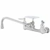 T&S Brass And Bronze Works T&S B-0233-04 Wall Mounted Pantry Faucet With 8" Adjustable Centers, 18" Swing Nozzle, Eterna Cartridges, And Soap Dish