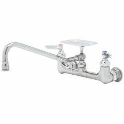 T&S Brass And Bronze Works T&S B-0233-04 Wall Mounted Pantry Faucet With 8" Adjustable Centers, 18" Swing Nozzle, Eterna Cartridges, And Soap Dish