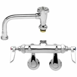 T&S Brass And Bronze Works T&S B-0259 Wall Mounted Pantry Faucet With Adjustable Centers, 6" Vacuum Breaker Swing Nozzle With Garden Hose Outlet, And Eterna Cartridges With Spring Checks