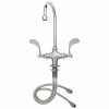 T&S Brass And Bronze Works T&S B-0309 Vandal Resistant Deck Mounted Single Hole Pantry Faucet With Flex Inlets, 8 13/16" Swivel Gooseneck Spout, Eterna Cartridges, And 4" Wrist Action Handles