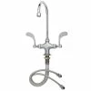 T&S Brass And Bronze Works T&S B-0316 Wall Mounted Faucet With 5 11/16" Swivel Gooseneck Spout, 20.10 GPM Stream Regulator, 3" Adjustable Vertical Centers, And 4-Arm Handles