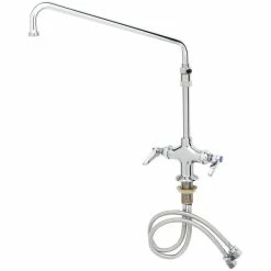 T&S Brass And Bronze Works T&S B-2294-CR Deck Mounted Single Hole Pantry Faucet With Flex Inlets, 14" Swing Nozzle, Cerama Cartridges, And 6" Extension